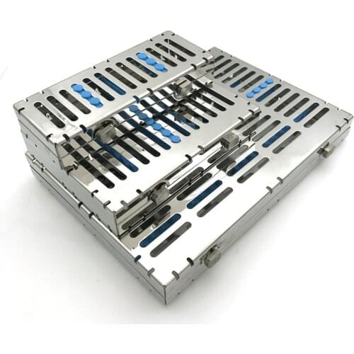 1box Dental Lab Autoclave Sterilization Cassette Rack Box Tray Case Box For 5/10/20 Instrument