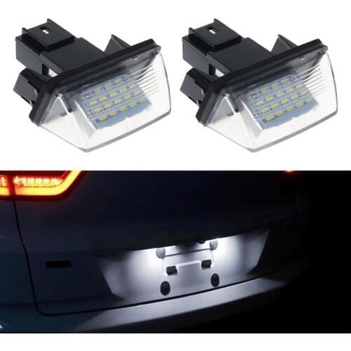 1 Pair 18 LED License Number Plate Lights Lamp For Peugeot 206 207 307 308 406 Citroen C3/C4/C5/C6