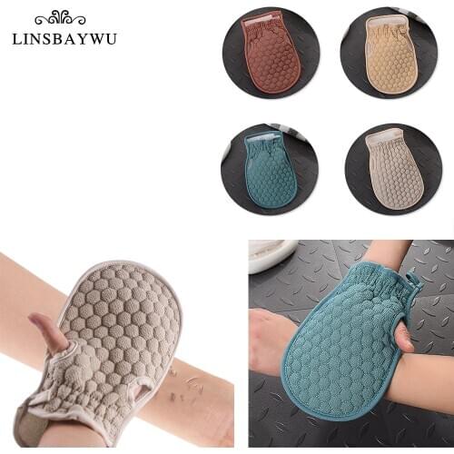 1PC Magic 2 in 1 Soft Bath Hair Removal Gloves Exfoliating Strongly Premium щетка для тела Black bathroom Wash Body accessory