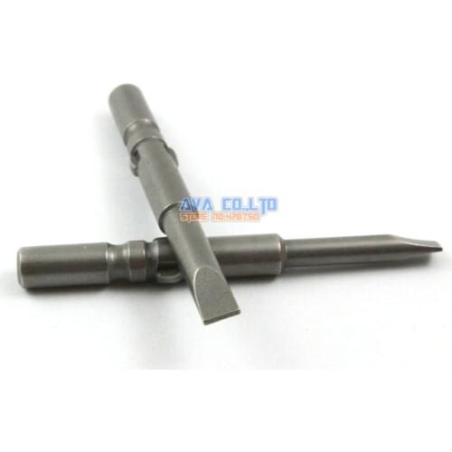 10 Pieces Magnetic Slotted Screwdriver Bit S2 Steel 6mm Shank 60mm Long 4mm Flathead