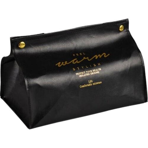 2Pcs Faux Leather Napkin Holder Home Car Tissue Case Box Paper Storage Pouch