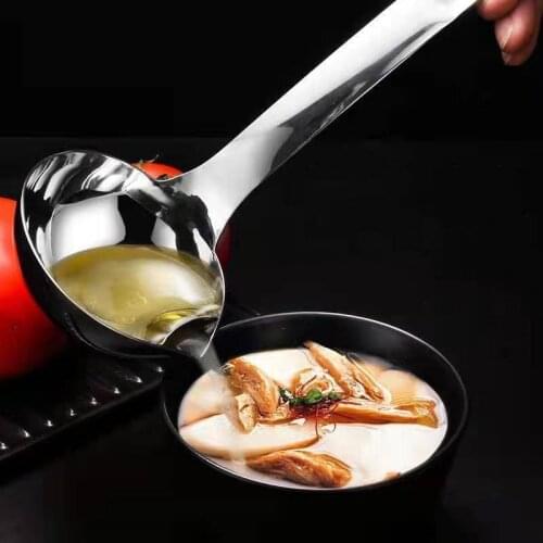 304 stainless steel grease spoon household filter spoon oil soup separation spoon