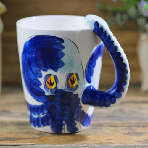 3D animal octopus ceramic cup hand drawn cartoon coffee cup Cartoon environmental mug cups and mugs