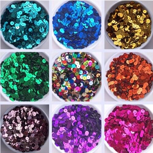 6mm 2400pcs Round Loose Blue Sequins for Crafts Paillette Sewing Garment Bags Shoes DIY Accessories Sparkles Flat Sequin