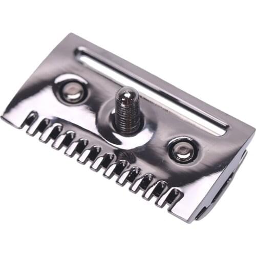 "The "FLIPSIDE by Yaqi" A Dual Comb Dual Aggression Level Razor Head In Chrome In Gunmetal