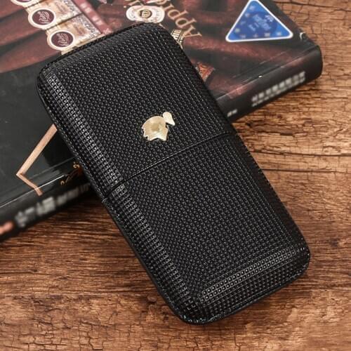 COHIBA Travel Leather Cigar Case Humidor 3 Tubes Holder Pocket Humidor Box Outdoor Cigar Case Mini Cigar Accessory