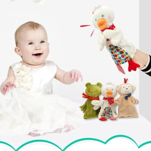 D7WF 1 Pcs Frog/Duck/Monkey PP Cotton Hand Puppets, Storytelling Safari Hand Puppet Toys for Kids Imaginative Playing