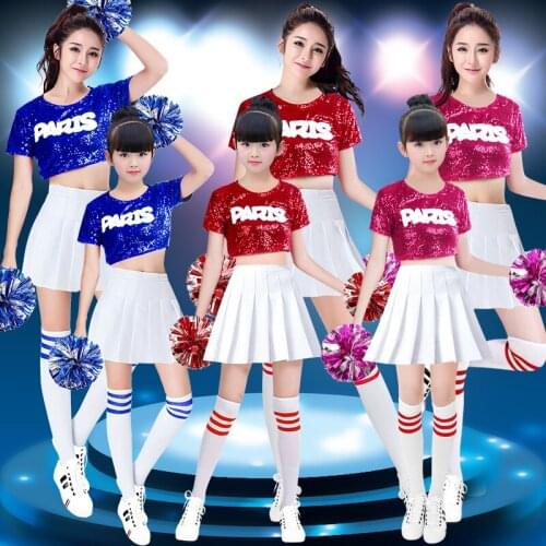 Baby Childrens Jazz Dance Costumes Sequined Pettiskirt Dance Hip-hop Modern Dance Costumes Student Cheerleader Costumes Sets