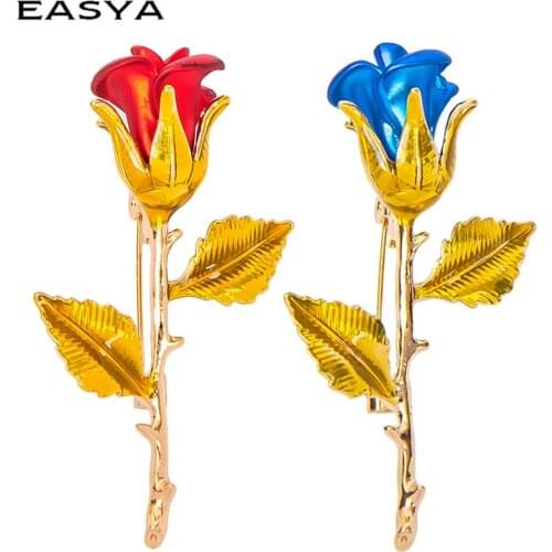 Enamel Rose Flower Brooches For Women Lady Fashion Luxury Flower Pin Spring Summer Design 2 Colors s Coat Accessories