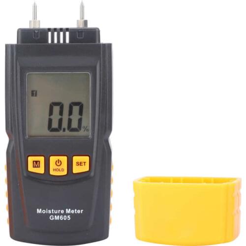 GM605 Wood Moisture Detector Needle-Type Portable LCD Backlight Water Content Test Moisture Instrument PH