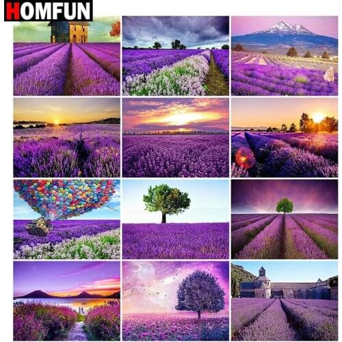 HOMFUN Diamond Painting Cross Stitch "Flower sea scenery" 5D DIY Diamond Embroidery Full Square/round Rhinestone Of Picture