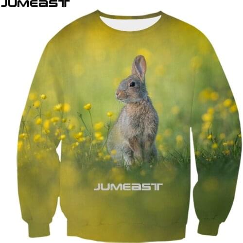 Jumeast Brand Men/Women 3D Printed Sweatshirt Animal Rabbit Long Sleeve Fashion T Shirt Sport Pullover Tops Tees