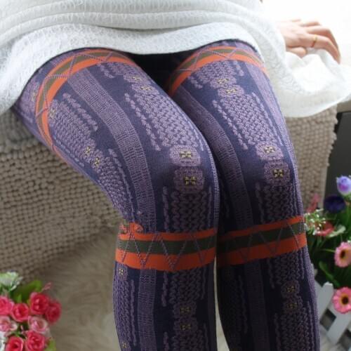 2020 Autumn Cotton Knit Patchwork Retro Womens Pantyhose Footed Tights | Limited Stock