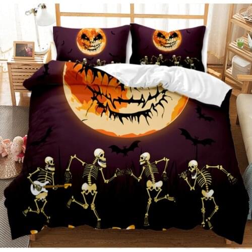 Sugar Skull Bedding Sets Queen Size Halloween Flower Skull Duvet Cover Set with Pillowcase King Twin Comforter Bed Sets Home
