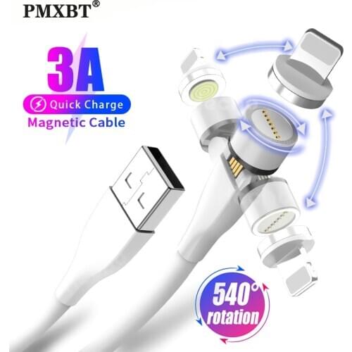 3A 540 Magnetic USB Cable For IPhone 12 Pro Max Mini Xiaomi Samsung Huawei Fast Charging Magnetic Charger Micro USB Type C Cable