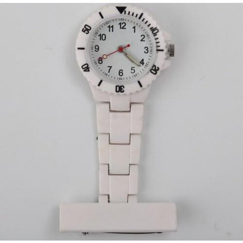 Fashion Luminous Round Dial Brooch Pendant Hanging Quartz Nurse Pocket Watch Stainless Steel Metal Nurse Watch Brooch Wristwatch