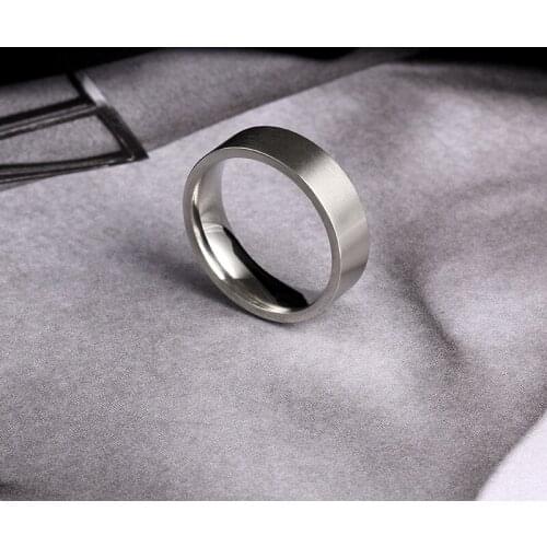 MOREDEAR 6MM Silver Titanium Band Brushed Wedding Stainless Steel Solid Ring Men Women