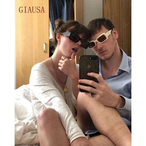 GIAUSA New European and American retro fashion small frame square mens and womens Sunglasses modern Sunglasses glasses