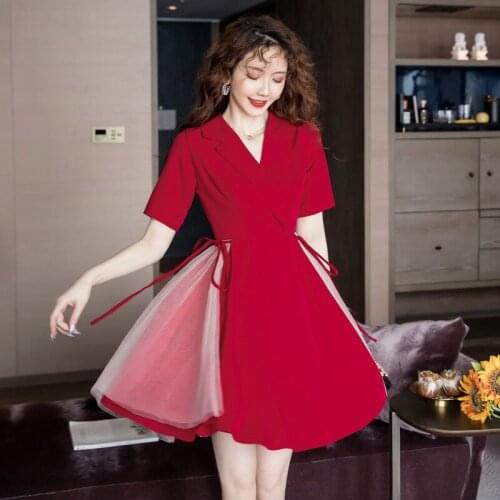 New arrival fashion beach cute patchwork dress women elegant summer vintage temperament high quality simple a-line dress