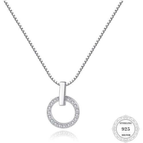 Necklace Zircon Round 2020 Brand Ts Link Chain Fashion Jewelry Thomas Style Glam 925 Stering Silver Bijoux Gift For Women Friend