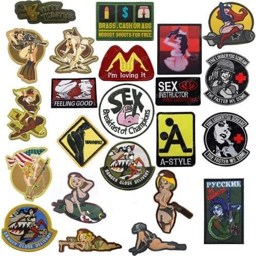 Sexy Funny Motorcycle Biker LOVING Embroidered Patch Applique Emblem DIY Patches for Clothing Tactical Badge Backpack Stickers