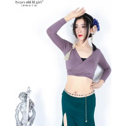 Modern dance top Belly Dance Top Modal Belly dance Wrap Top , Yoga Wear Tribal Fusion BKK06-07