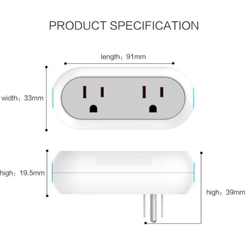 US standard WiFi smart socket One to two remote control WiFi smart socket