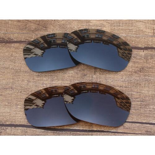 Vonxyz 2 Pairs Stealth Black & Bronze Brown Polarized Replacement Lenses for-Oakley Pit Bull Frame