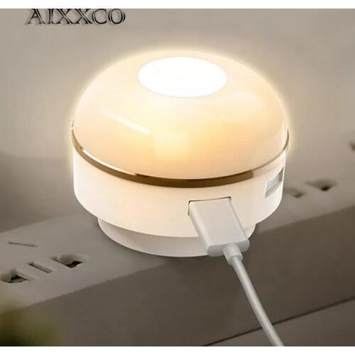 AIXXCO Smart Touch night LED lamp charger 2 port 3.1A EU USB Charger Adapter Phone Travel Wall Charger for iPhone Samsung