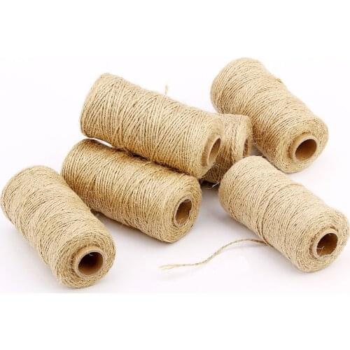 2mm Natural Jute Cord Burlap Ribbon Crafts DIY Wedding Jute Rope String Twine Thread Vintage Jute Sewing Party Home Decoration