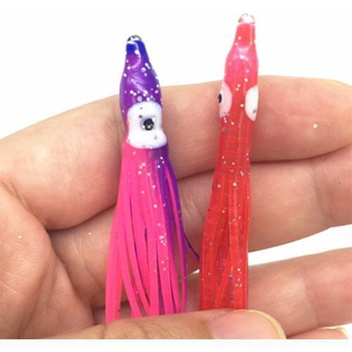 20Pcs*4cm/5cm/6cm/7cm Sea Fishing Luminous Needle-shaped Squid Skirts Soft Octopus Bionic Baits Lures Tackle for Jigging