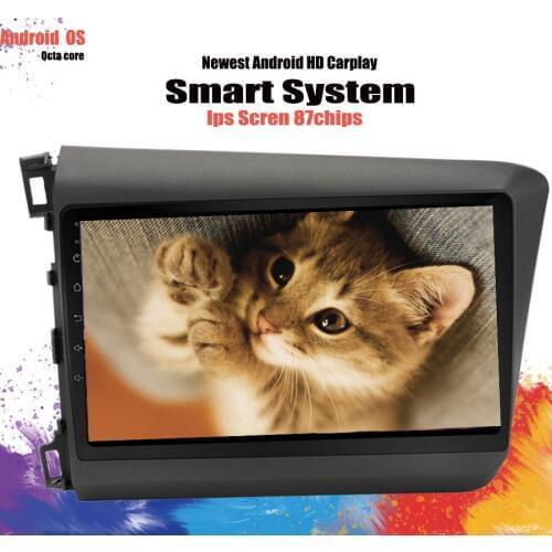2Din Android 10.0 RAM 6GB DSP 10.1" Car Radio Stereo For Honda Civic 2012 2013 2014 2015 GPS Touch screen Multimedia Player