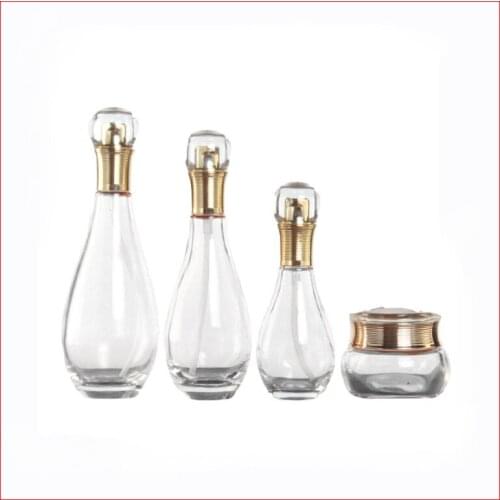 50/60/100/150ML bowling shape clean Empty glass bottle/jar lotion/mist spay pump Cosmetic Packing Refillable Bottles