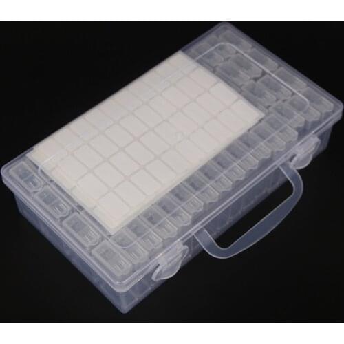 64 Bottles Box Plastic Diamond Painting Accessories Container Storage Box Diamant Painting Holder Diamond Mosaic Embronience Box