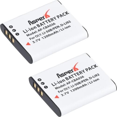 2Pcs Li-50B LI50B 50B Battery for Olympus SP 810 800UZ u6010 u6020 u9010 SZ14 SZ16 D755 u1010 SZ30 SZ20 XZ-1 VR350 SZ31 SZ16