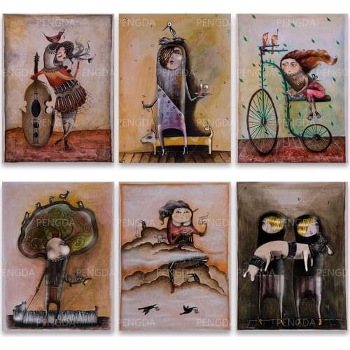 DIY Diamond Weird Wall Painting Sticker Vintage Picture 5D Full Round Drill Gothic Cross Stitch Cartoon Home Decor Embroidery