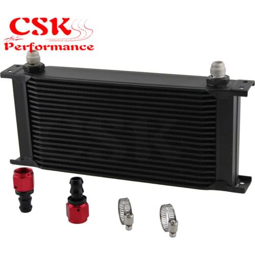 2" ALUMINIUM 8AN OIL COOLER - 19 ROW ENGINE OIL COOLER + AN8 FITTING / HOSE END