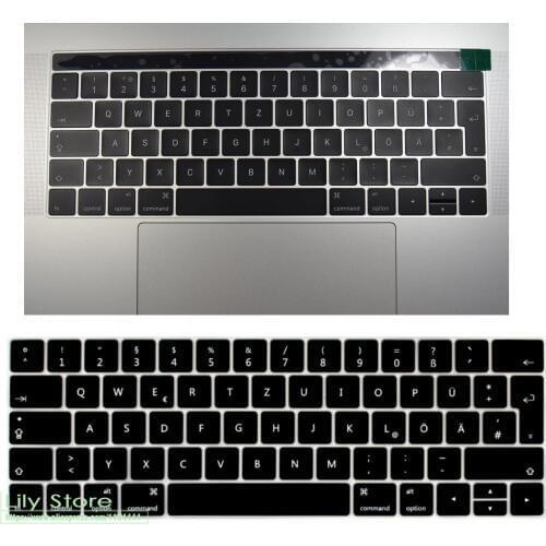 German Germany Deutsch DE GR Keyboard Cover skin for Macbook Pro 13 15 Retina 13" A1706 A1707 A1708 A1989 A1990 2016 2017 2018