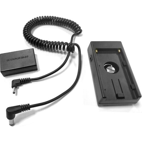 NP-F970 F750 Battery Holder Mount Plate with DRE17 DC Coupler for Canon EOS M3 M5 EOS-M3 M6 EOS-M5 EOS-M6 Cameras