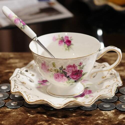 Ontinental European Tea Set Ceramic Coffee Cup Suit British Style High-Grade Bone China Coffee Cup And Saucer With A Spoon