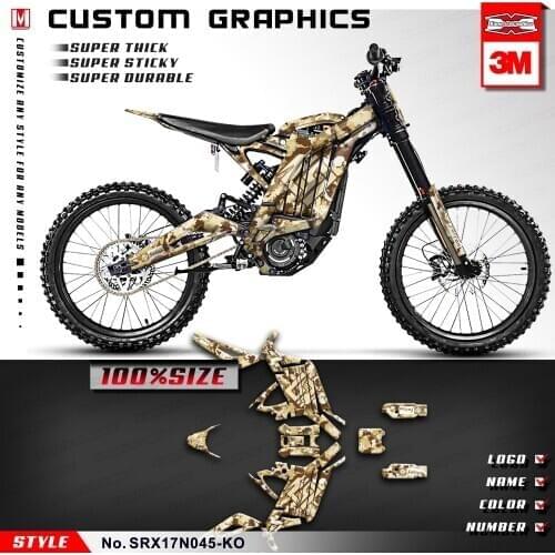 KUNGFU GRAPHICS Motorcycle Stickers Decals for Sur-Ron Light Bee X S Electric Bike, Style No. SRX17N045-KO, Camo