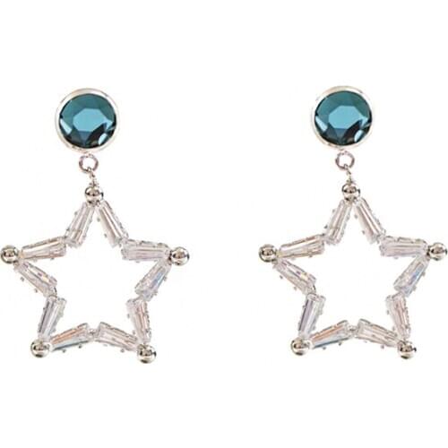 LANFLORA Trendy Stars Zircon Women Stud Earrings For Birthday Gift Copper Alloy Cheap Factory Shop Earrings Wholesale Price