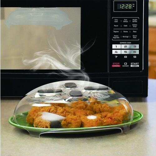 Microwave Plate Cover with Magnetic Hover Function Microwave Cover for Food Magnetic Microwave Splatter Guard Lid 11.5 Inches