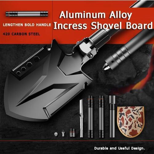 Multifunction Portable Folding Shovel Wildness Survival Military Tool with Carrying Pouch Spade for Camping Hiking Car Emergency