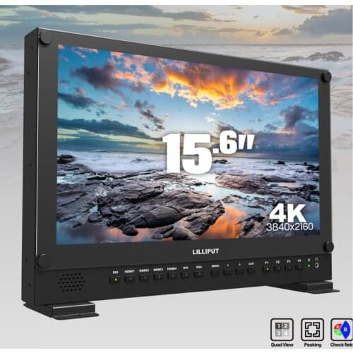 Free ship Lilliput BM150-4K 15.6" 4K Broadcast Director Monitor ULTRA-HD 6U Rack HD SDI Monitor 3840x2160 SDI HDMI Tally VGA