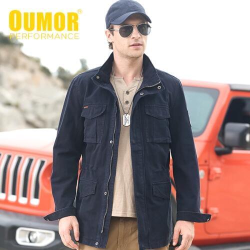 Oumor Men Brand Long Casual US Military Army Cargo Jacket Parkas Coat For Men Winter Air Force Fleece Outwear Vintage Jacket Men