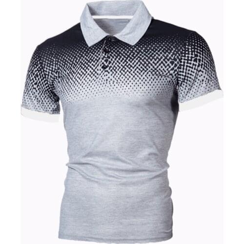 Brand Short Sleeve Casual Business Polo Shirts Mens Elastic 3d Print Running t-Shirt Sport Fitness Shirts Gym Athletic Clothing