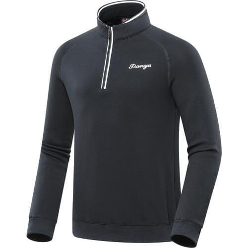 Men Zipper Collar Golf Shirt Winter Fleece Warm Golf Tops For Men Breathable Comfortable Soft Sportswear D0655
