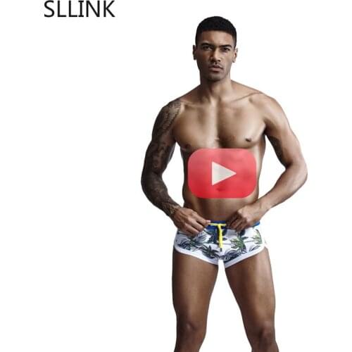 New Seobean Summer Mens Swimwear Sport Swim Shorts Low Rise Men Swimsuit Surfing Beachwear Men Swimming Shorts