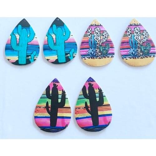 New Serap Cactus Earrings - Faux Leather Teardrop Earrings For Women 2021 Bulk Order Wholesale